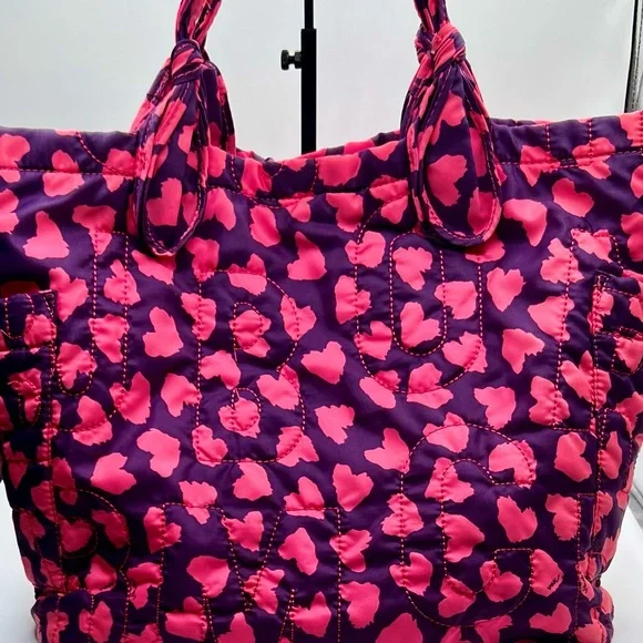Marc by Marc Jacobs Pink and Purple Heart Tote EUC